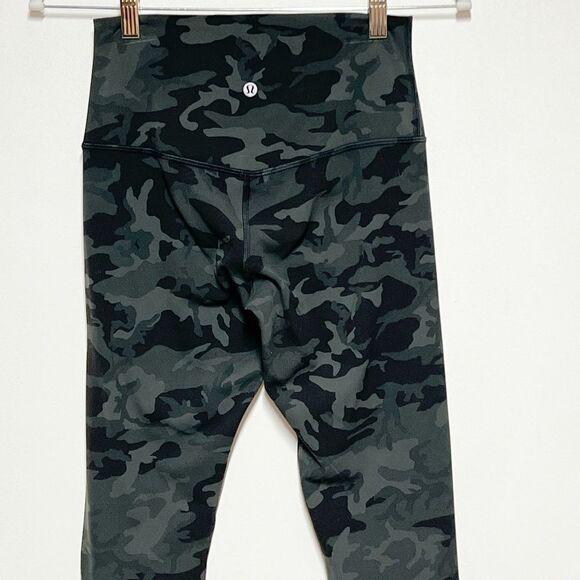 Lululemon Align Pant *Full Length 28" Incognito Camo Multi Gator Green Sz 6 - Picture 6 of 8